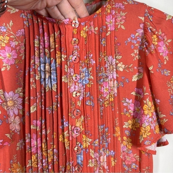 Spell and the Gypsy Meadowland Flutter Sleeve Mini Dress Poppy XS - Picture 6 of 10